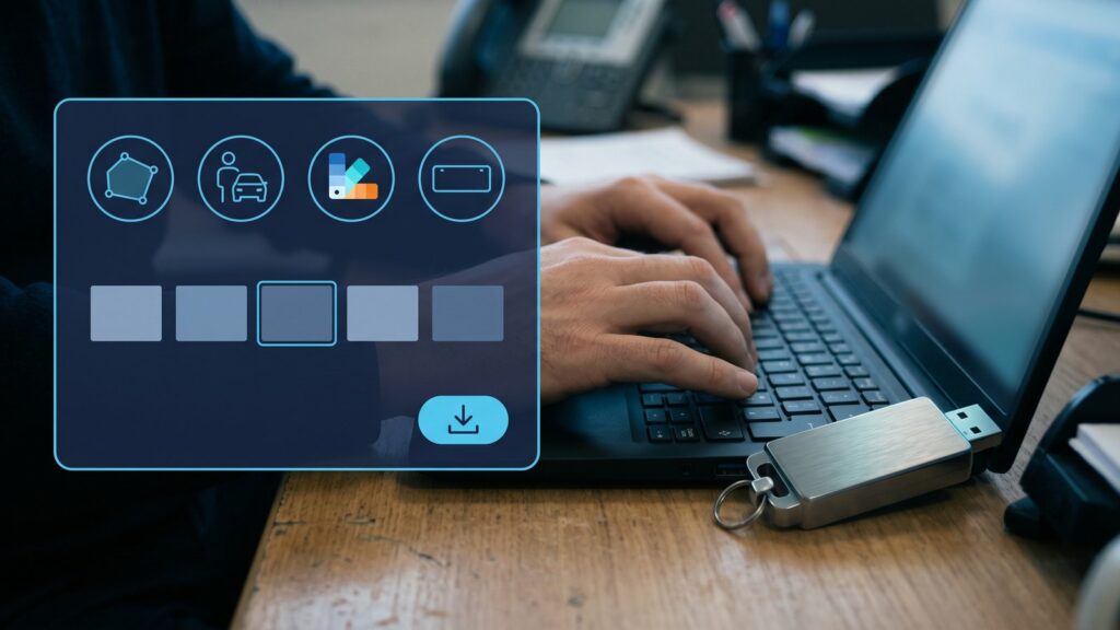 Recherche multicritère d'une séquence vidéo et export autonome depuis le siège.